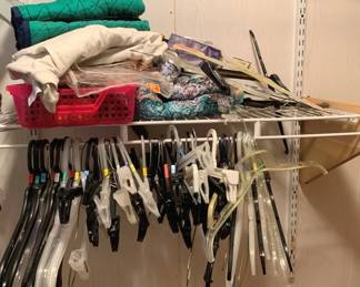 66 - Closet Lot of Assorted Items - Hangers & More