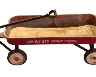 475 - Big Red Wagon Roadmaster Metal Wagon (Description): 16 x 51 x 12