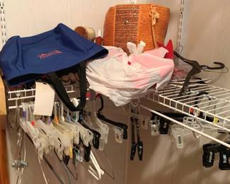 65 - Closet Lot of Assorted Items - Hangers, Bags (Description): & More