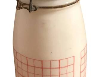 430 - Vintage Wheaton Milk Glass Canister from the 60's (Description): 9" tall