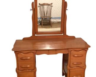 417 - Vanity w/ Mirror - 44 x 16 x 61