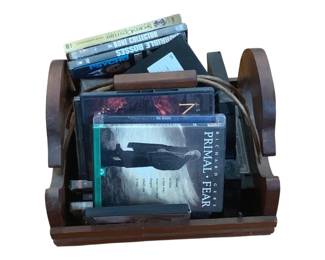 34 - Wood Carrier w/ Contents - 14 x 14 x 12