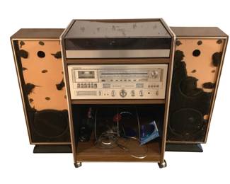 413 - Sound Design Radio w/ Cabinet - 17 x 22 x 44 (Description): as is Used as is electric/electronic/mechanical  item. No guarantee all components, untested.