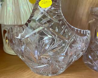 Cut glass basket 