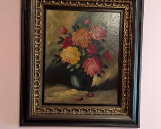 Oil on Canvas of Roses 