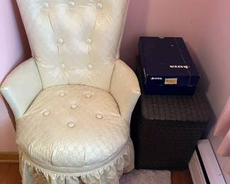Slipper Chair, Hamper 