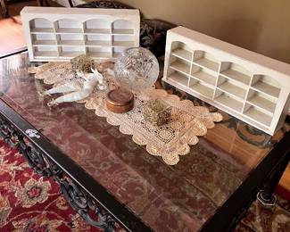 Vintage trinket mini display shelves 