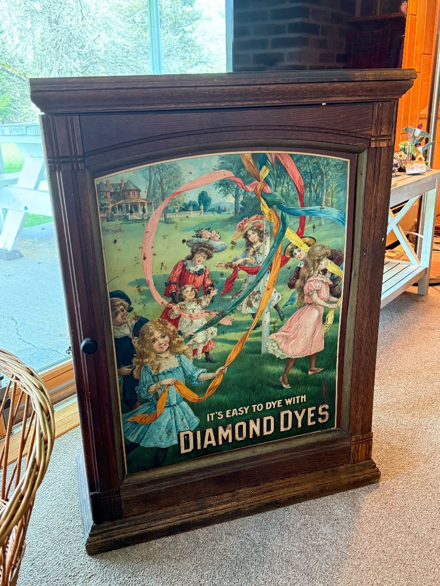 Family Room-Antique Diamond Dyes Store Cabinet with Tin insert