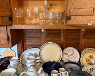 Pfaltzgraff dishes, stemware