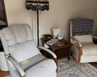 Laz-boy recliners-cloth one like new, leather one could use a little conditioning