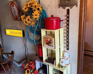 Crates, kitchen items 
