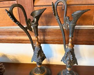 Pair of metal pitchers