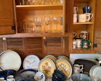 Pottery:Dean White, Ede Walker, Susan Farrington, Pfaltzgraff quilt plates