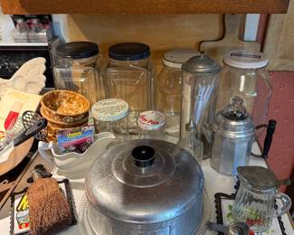 Vintage Necco jars, Peanut butter, Mayo 