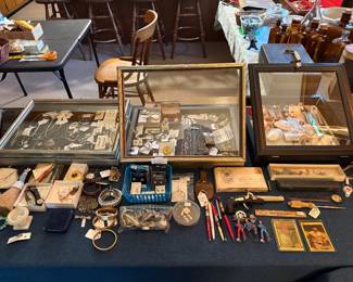 Case Table-Sterling Jewelry, some gold