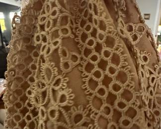 Garray Black Velvet Evening Bag with Lace Trim