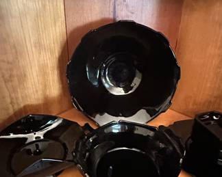 L.E. Smith Mt. Pleasant Black Amethyst Glassware Set