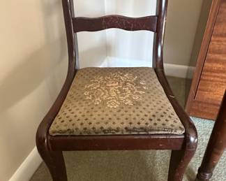 Tell City Duncan Phyfe Style Mahogany Rose Back Side Chair