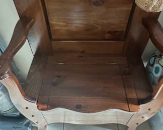 Wooden Hall Tree with Mirror and Storage Bench