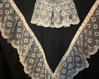 Vintage Black Lace Trimmed Maxi Dress