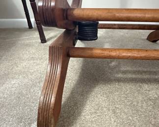 Victorian Spindle Rocking Chair with Floral Upholstery