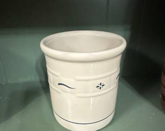 Longaberger Woven Traditions Classic Blue Stoneware Utensil Holder