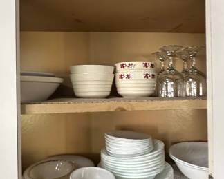 White Swirl Ceramic Pitcher, Salt and Pepper Shakers, and Dinnerware Set