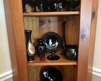 L.E. Smith Mt. Pleasant Black Amethyst Glassware Set