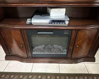 JVC Entertainment Center with Electric Fireplace