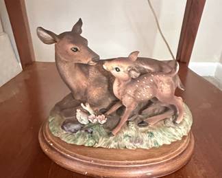 Homco "Masterpiece" Porcelain Doe and Fawn Figurine