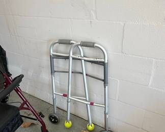 Drive Medical Deluxe Two Button Folding Walker with Wheels