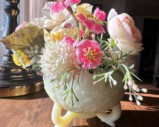 Westmoreland Milk Glass Hobnail Footed Planter/Compote