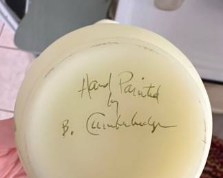 Fenton Art Glass Hand-Painted Ruffled Vase