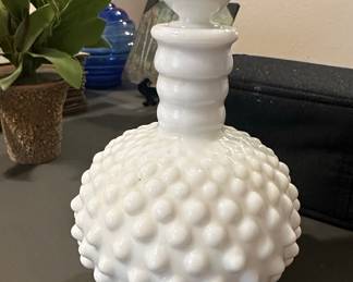 Fenton Hobnail Milk Glass Perfume Bottle
