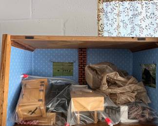 Vintage Wooden Dollhouse with Furniture