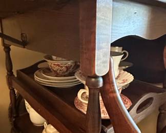 Pennsylvania House Cherry Drop Leaf Rolling Tea Cart