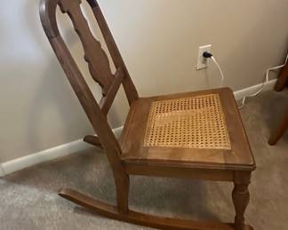 Antique Cane Seat Sewing Rocker