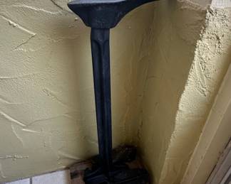 Antique Cast Iron Cobbler's Shoe Last Stand with Anvils
