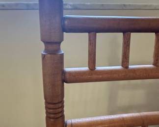 Victorian Spindle Rocking Chair with Floral Upholstery