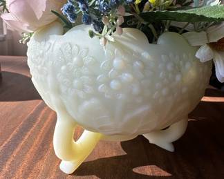 Westmoreland Milk Glass Hobnail Footed Planter/Compote