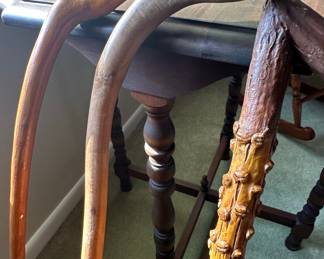 Collection of Four Walking Canes, including a Brass Duck Head Cane