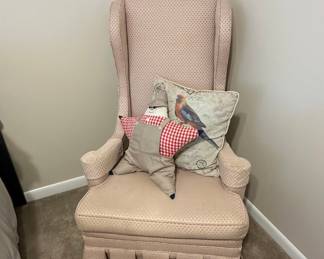 Wingback Armchair with Ottoman