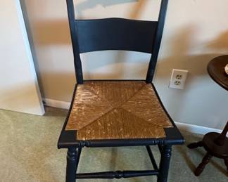 Hitchcock Style Stenciled Rush Seat Side Chair