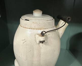 Antique Stoneware Water Cooler Jug with Incised '11' Mark