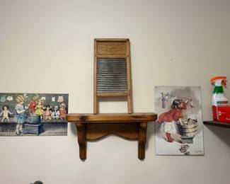 Columbus Washboard Co. "Gem" Model Washboard with "Diamond Dyes" and "Ivory Soap" Advertising Art