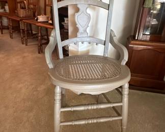 Painted Spindle Back Armchair with Cane Seat