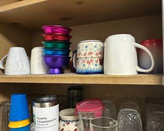 Assorted Mugs, Bowls, and Drinkware