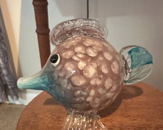 Murano Style Glass Fish Sculpture