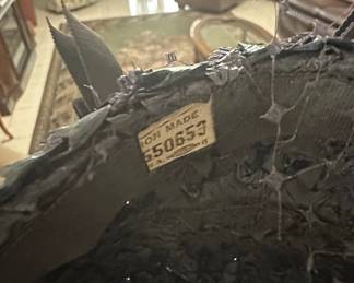 Vintage Black Woven Hat with Ribbon and Lace Detail