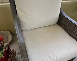 Wicker and Rattan Living Room Set with Cushions